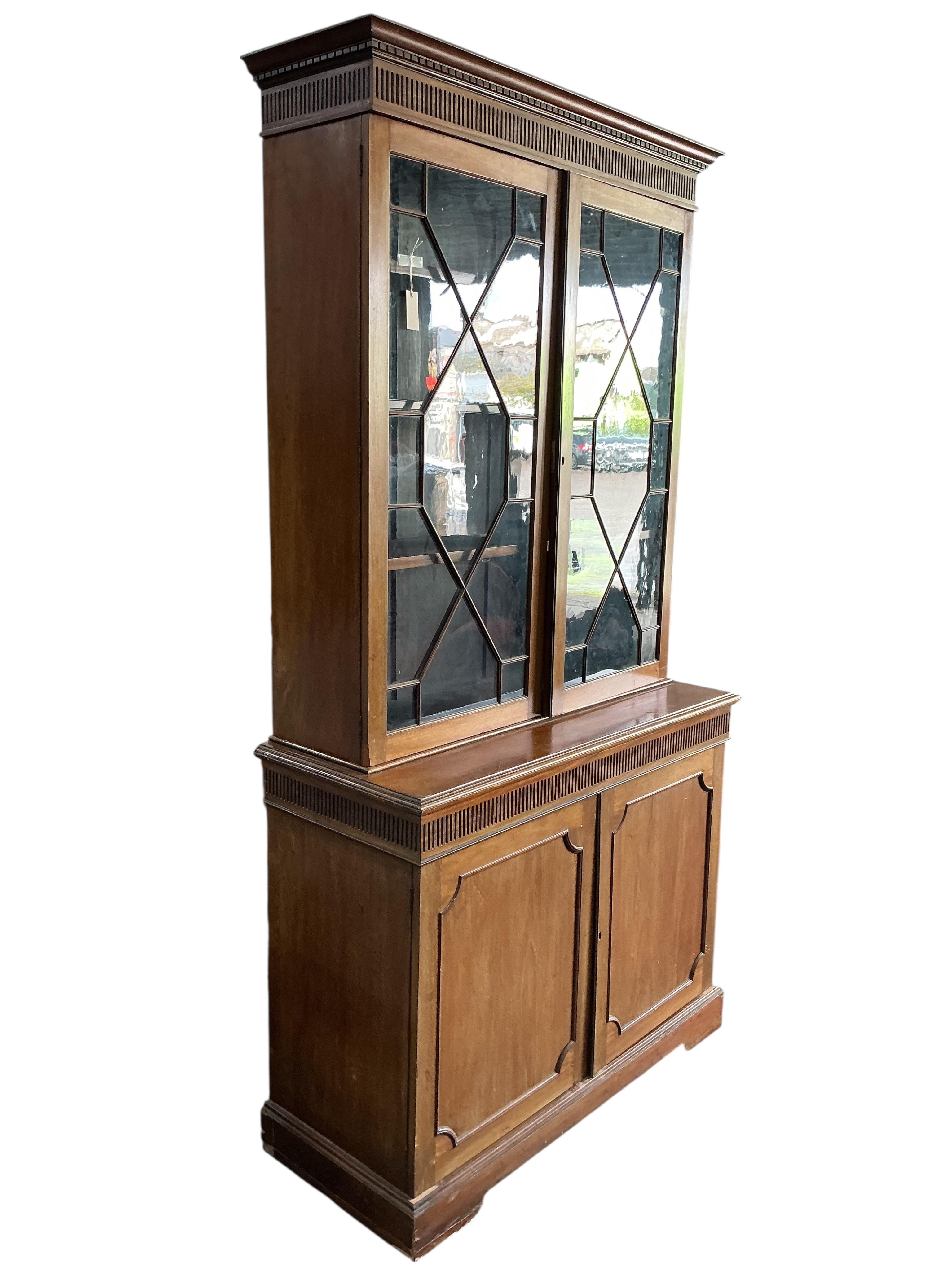 An Edwardian George III style mahogany library bookcase, width 121cm, depth 52cm, height 244cm